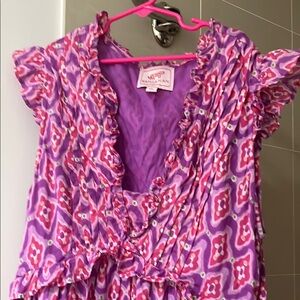 Banjanan Pink and Purple Geometric Maxi Dress